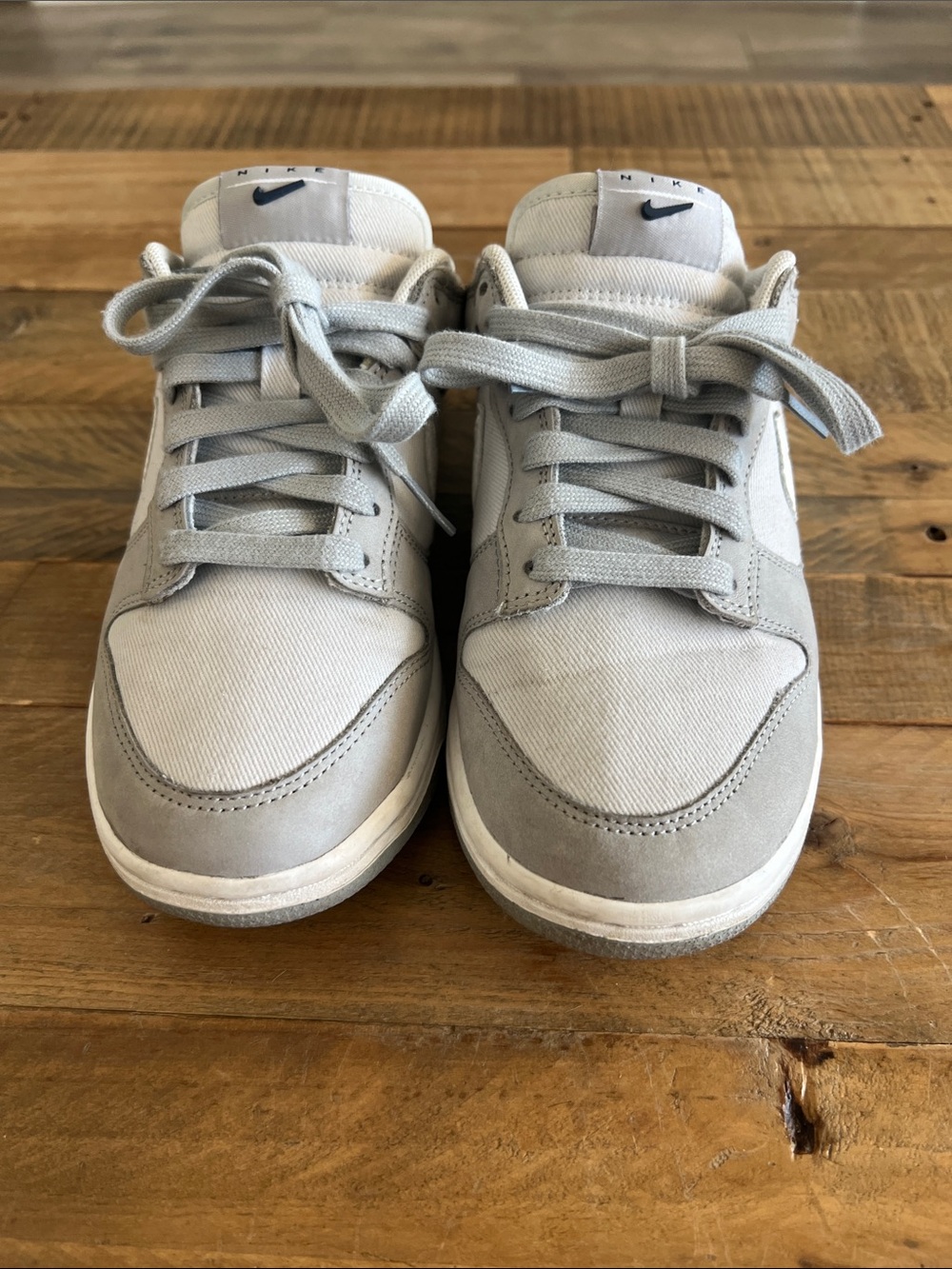 Nike Men’s Low-Top Sneakers in Light Gray and White